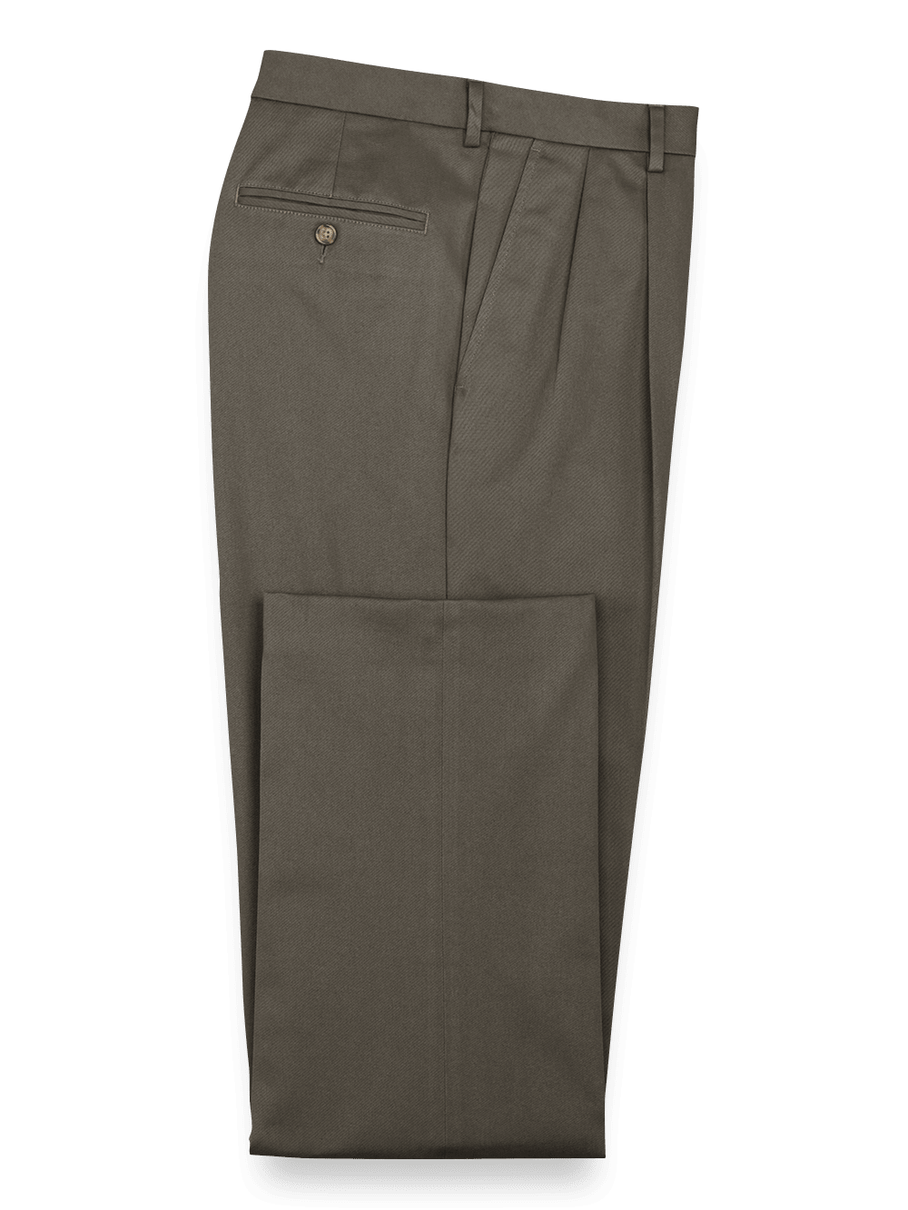 Product Image of Impeccable Cotton Chino Pleated Pants-Slate Brown
