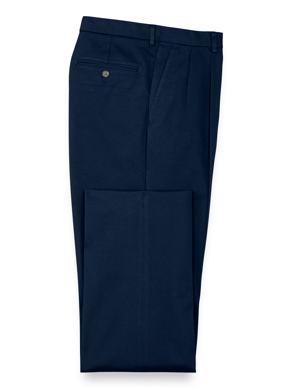 Product Image of Impeccable Cotton Chino Pleated Pants-Navy