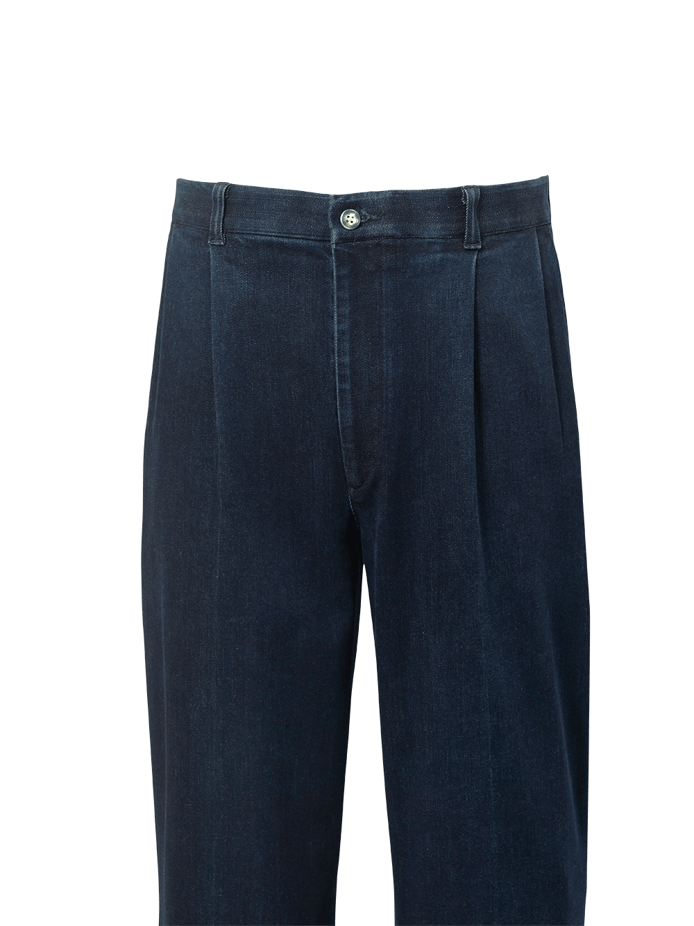 Alternate Image of Pleated Denim Pants-1#model_pleated front