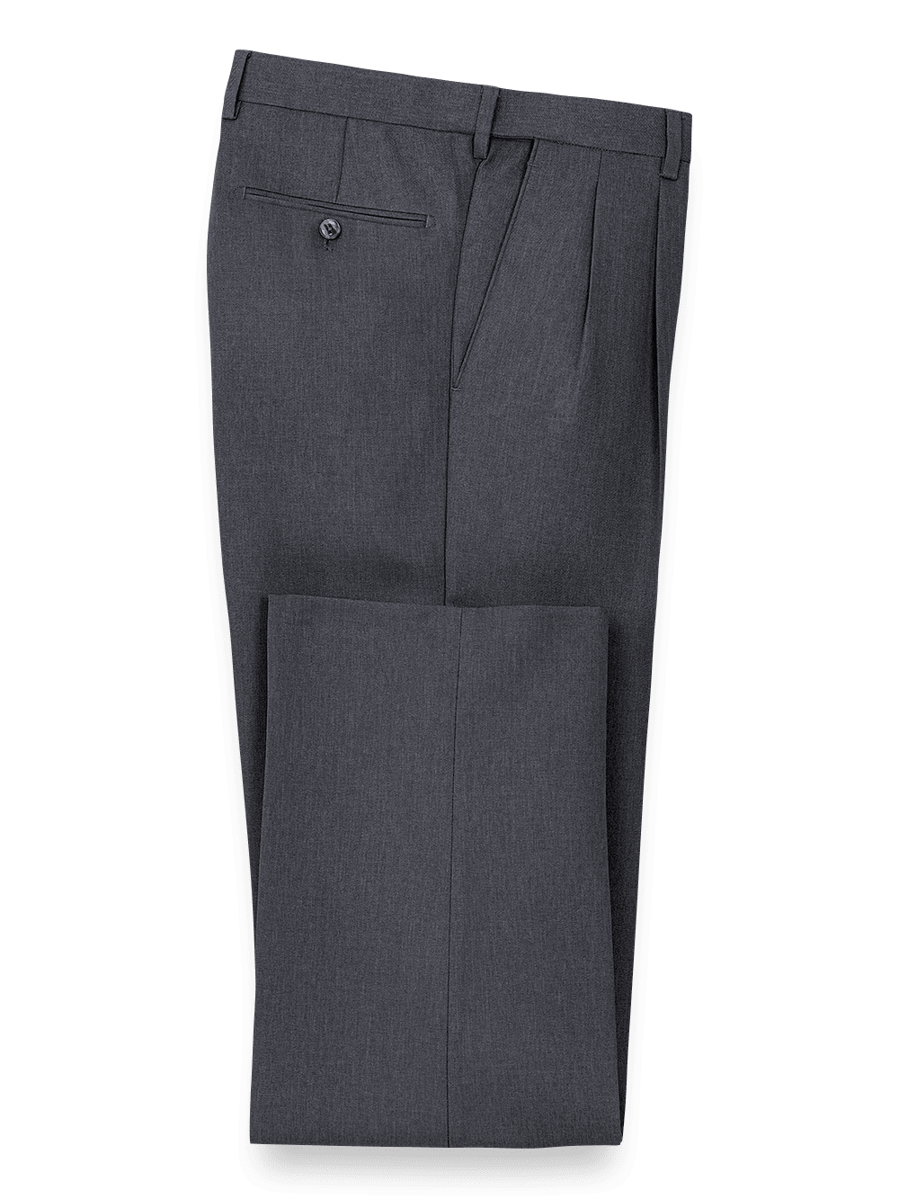 Product Image of Microfiber Herringbone Pleated Pants-Grey