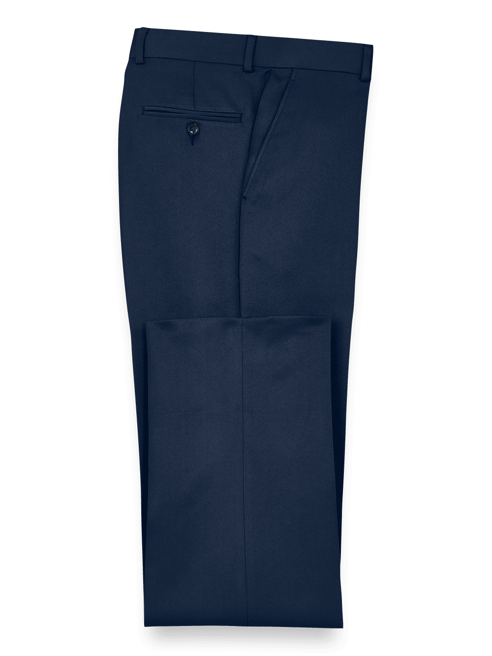 Product Image of Solid Microfiber Flat Front Pants-Navy#model_flat front
