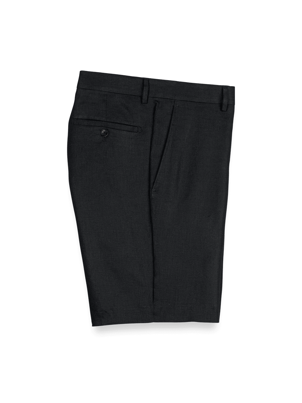 Product Image of Linen Flat Front Shorts-Black#model_flat front
