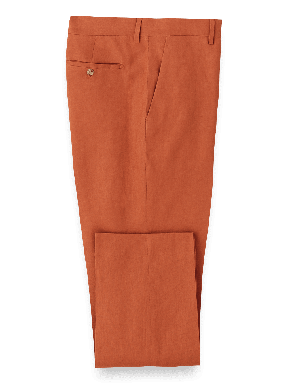 Product Image of Linen Flat Front Pants-Terracotta#model_flat front