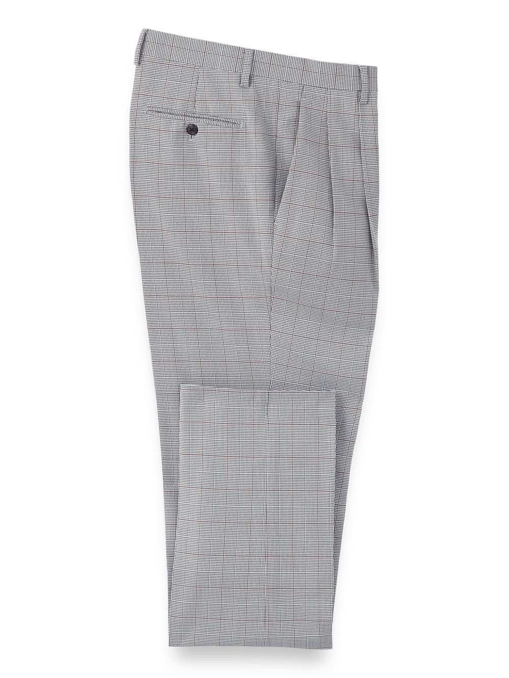 Product Image of Microfiber Houndstooth Pleated Pants-Black/White Houndstooth#model_pleated front