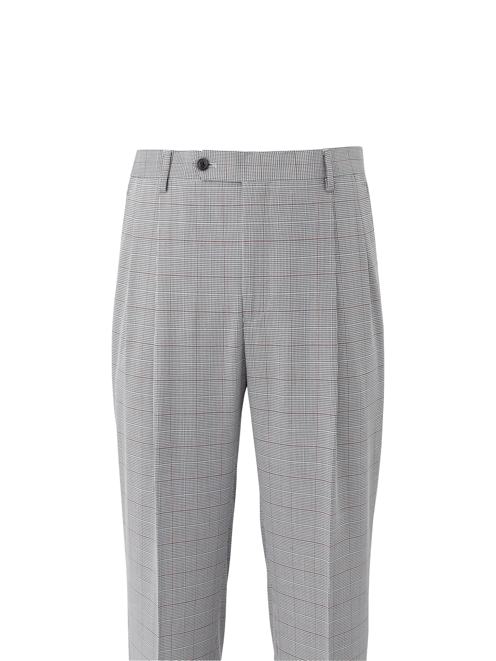 Alternate Image of Microfiber Houndstooth Pleated Pants-1#model_pleated front