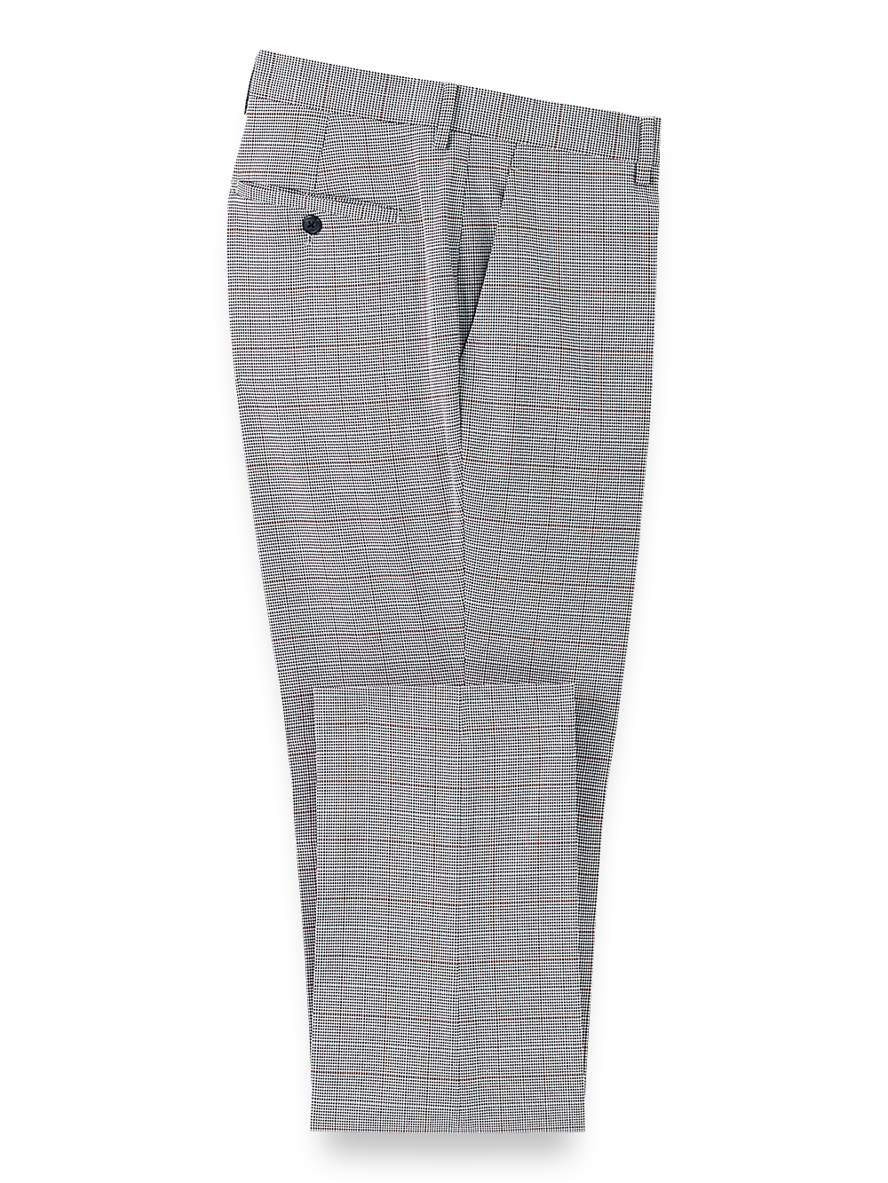 Product Image of Microfiber Houndstooth Flat Front Pants-Black/White Houndstooth#model_flat front
