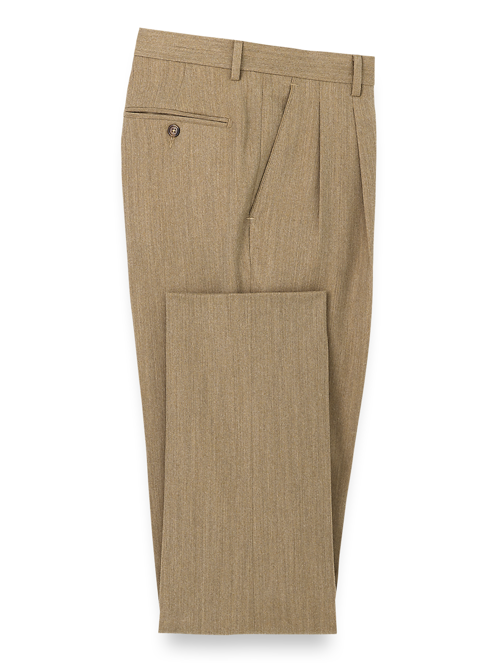 Product Image of Wool Flannel Pleated Pants-Camel#model_pleated front