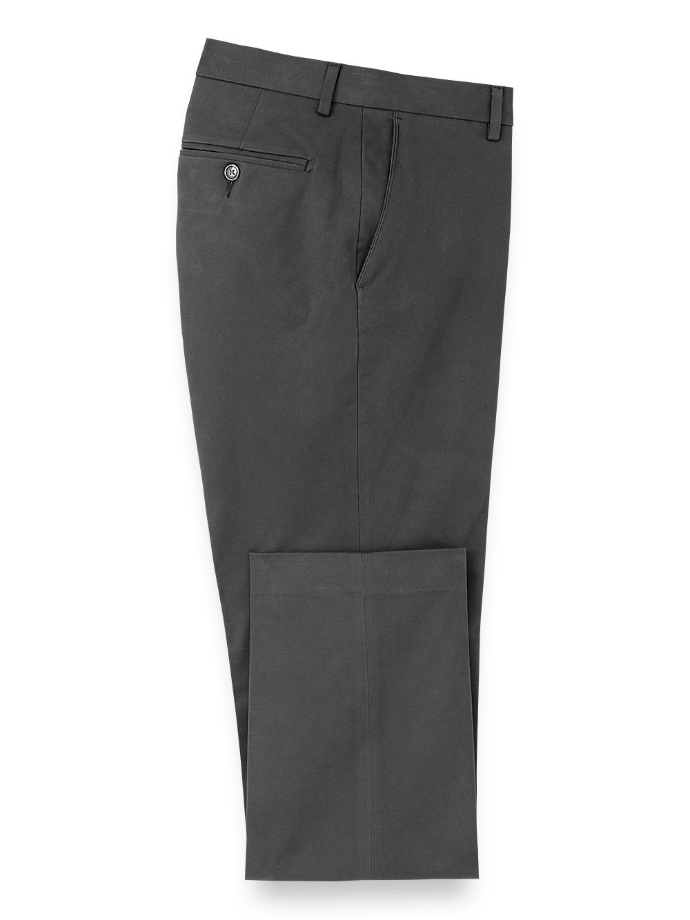 Product Image of Cotton Stretch Twill Flat Front Pants-Charcoal#model_flat front