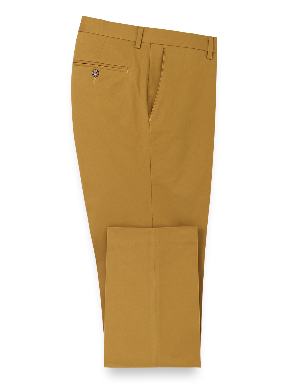 Product Image of Cotton Stretch Twill Flat Front Pants-Dark Gold#model_flat front