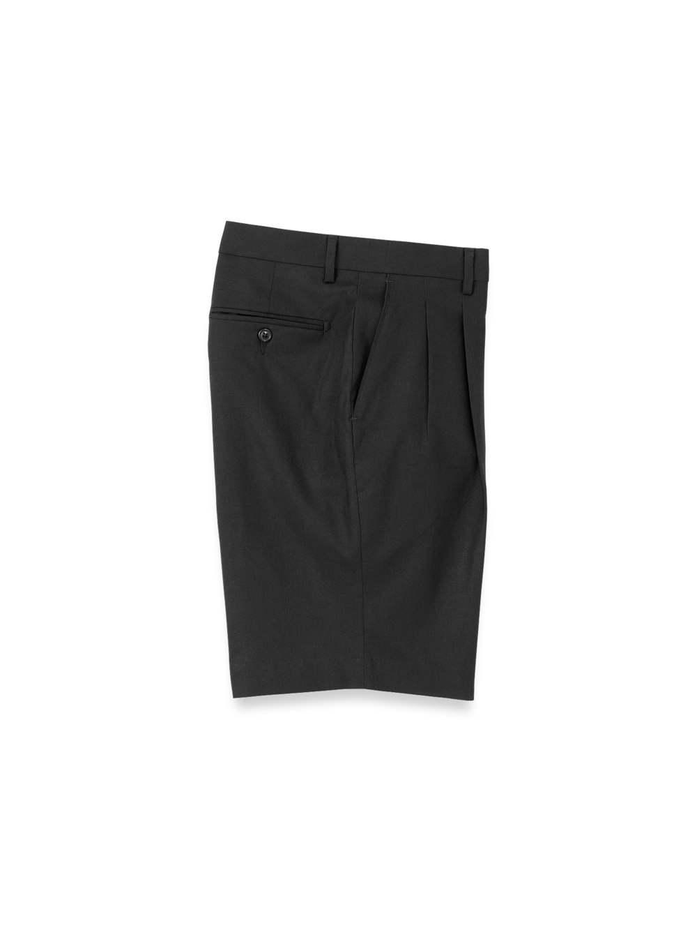 Product Image of Linen / Cotton Shorts-Black#model_pleated front