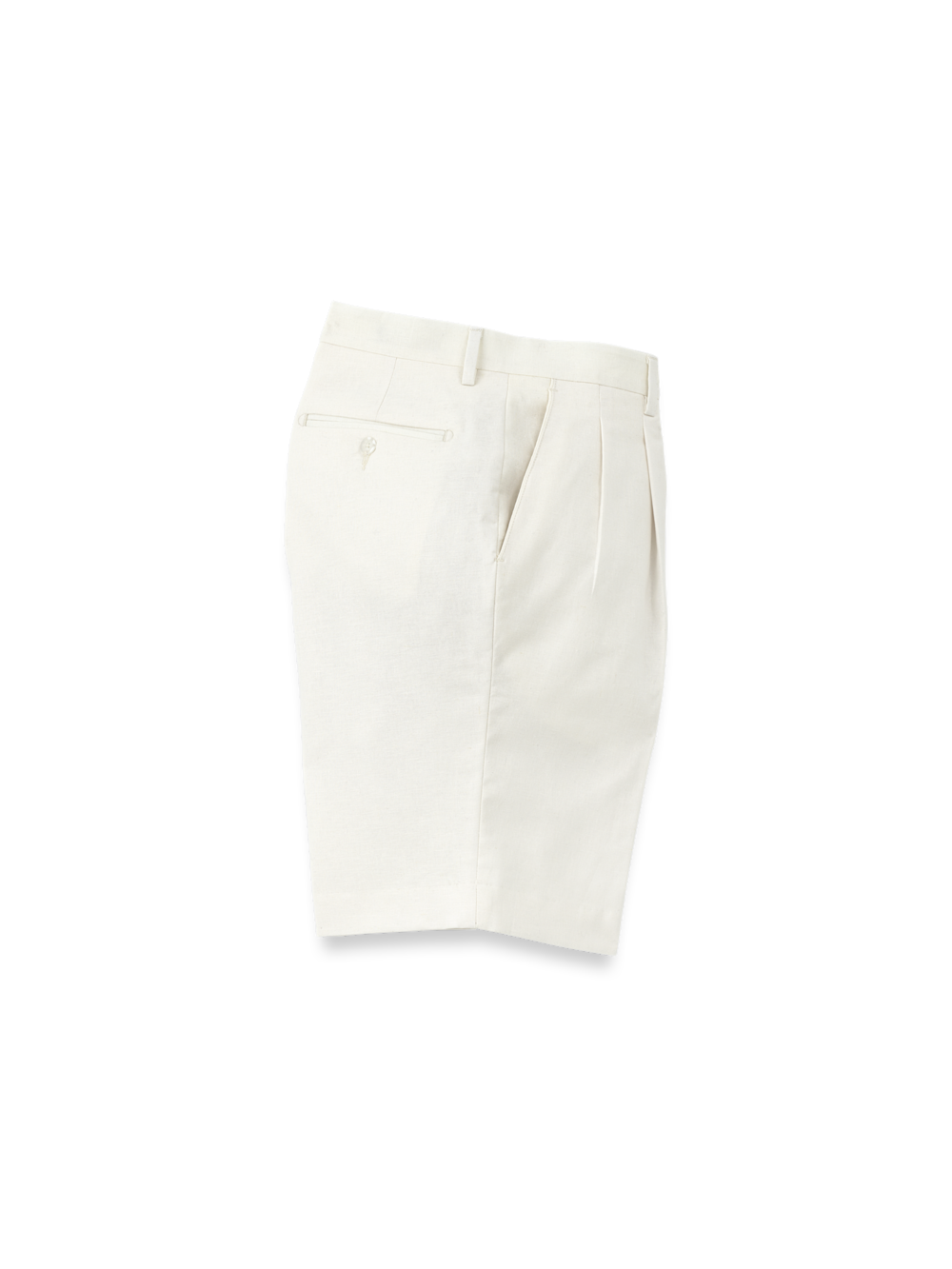 Product Image of Linen / Cotton Shorts-Ivory#model_pleated front