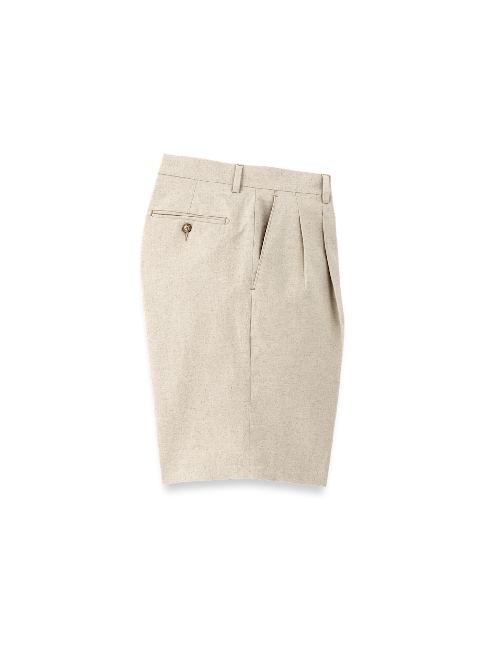 Product Image of Linen / Cotton Shorts-Natural#model_pleated front
