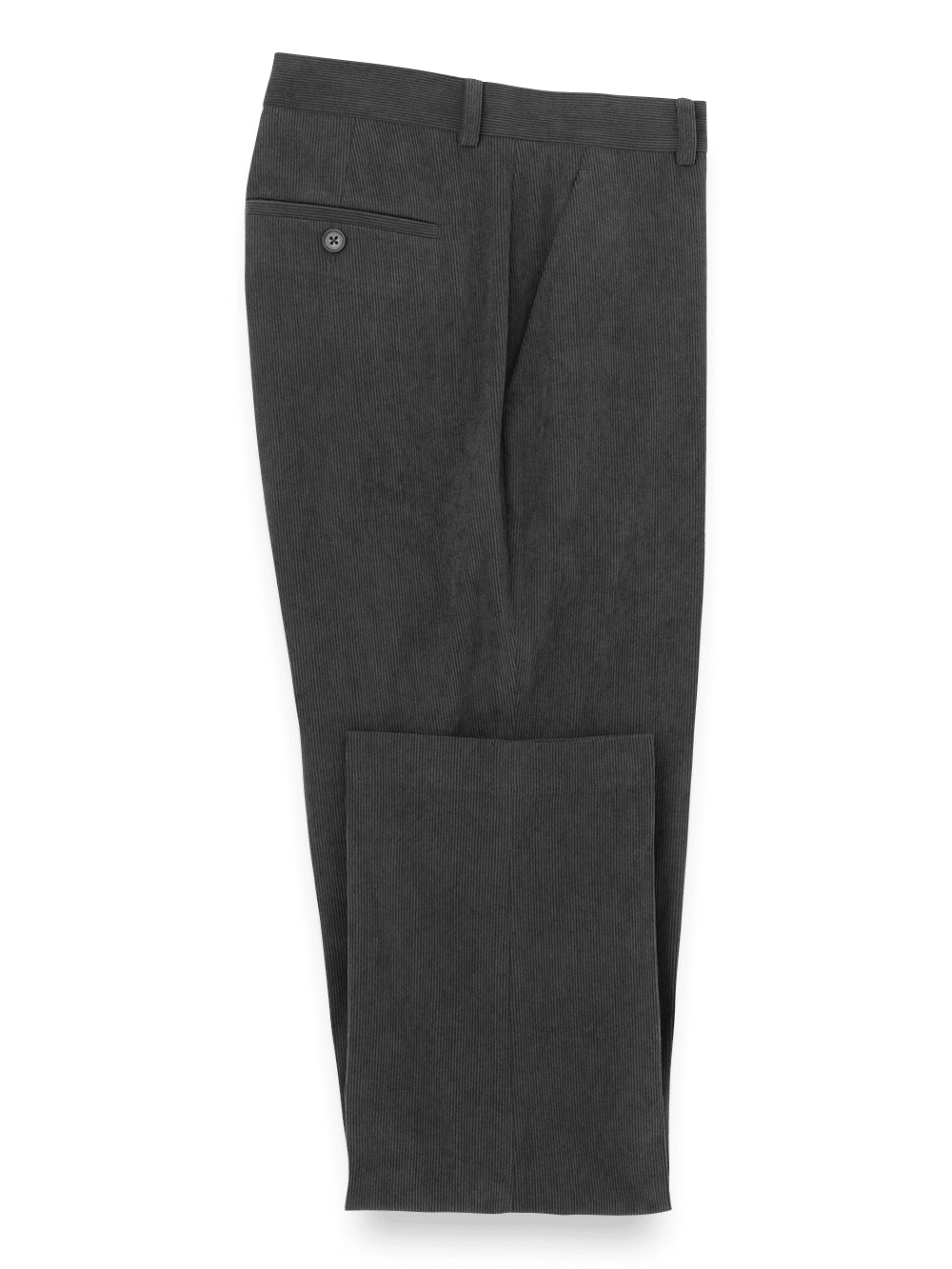 Product Image of Corduroy Flat Front Pants-Charcoal#model_flat front