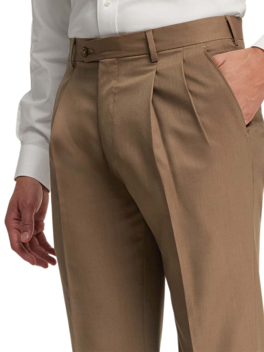 Alternate Image of Wool Gabardine Pants-4#model_pleated front