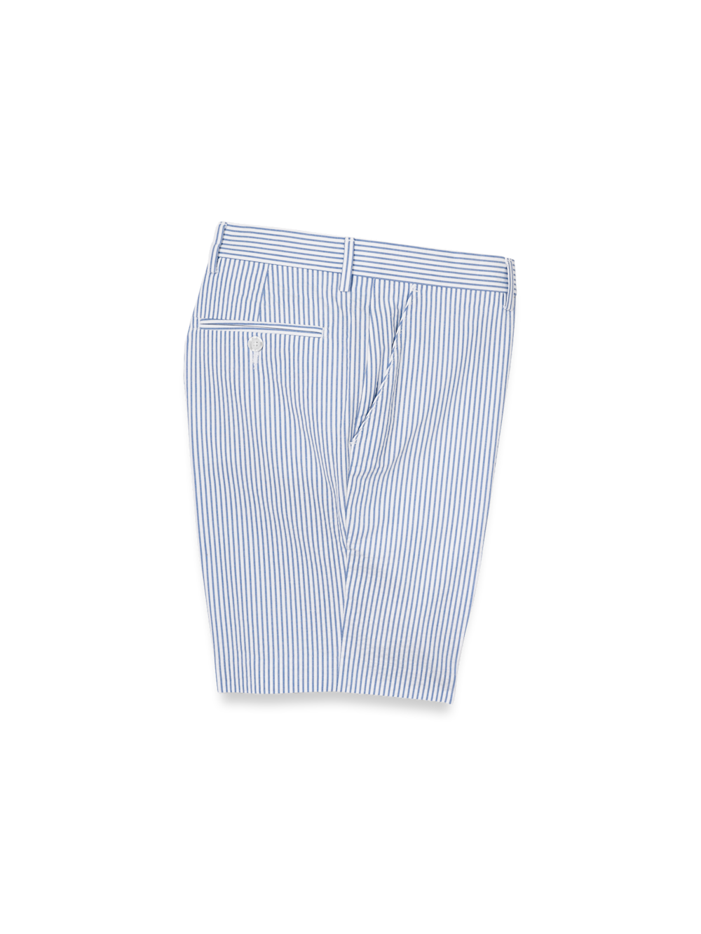 Product Image of Cotton Seersucker Shorts-Blue Stripe#model_flat front