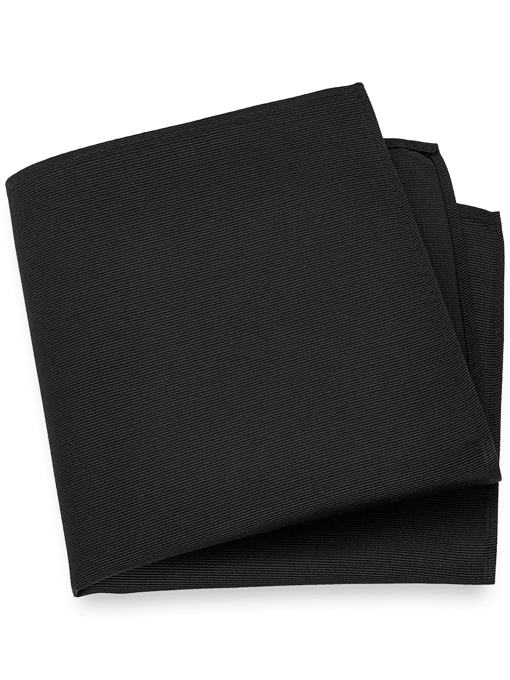 Product Image of Solid Twill Silk Pocket Square-Black