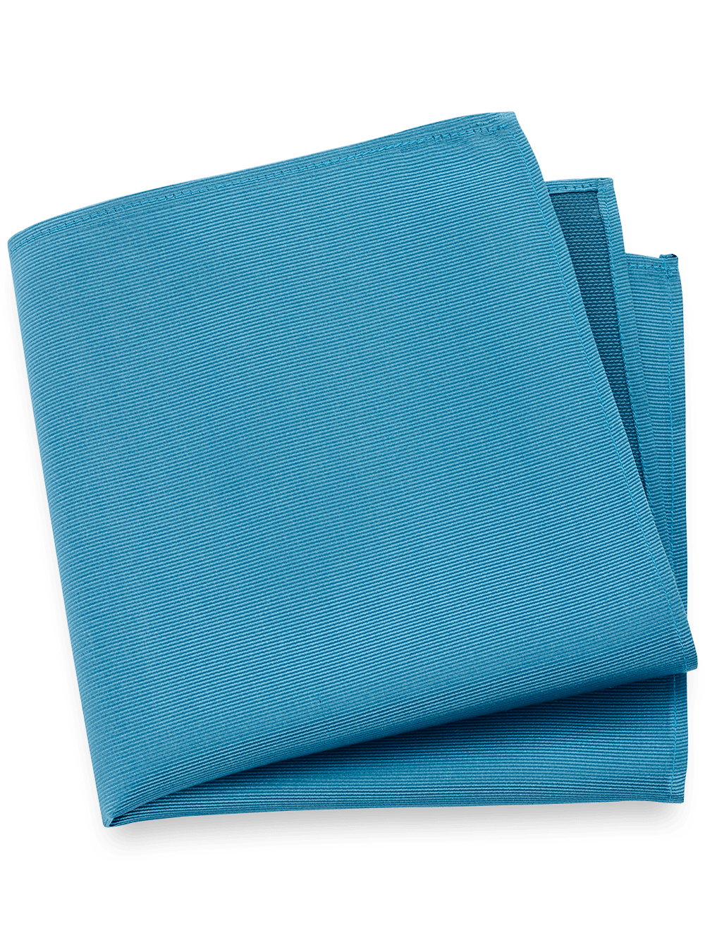 Product Image of Solid Twill Silk Pocket Square-Teal