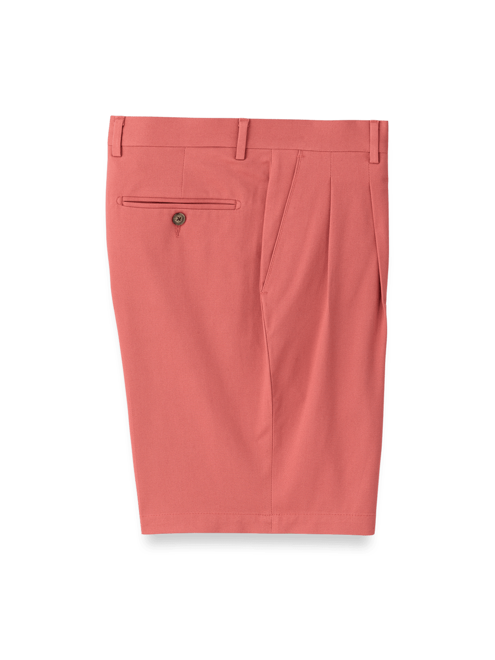 Product Image of Cotton Stretch Twill Pleated Shorts-Rose#model_pleated front