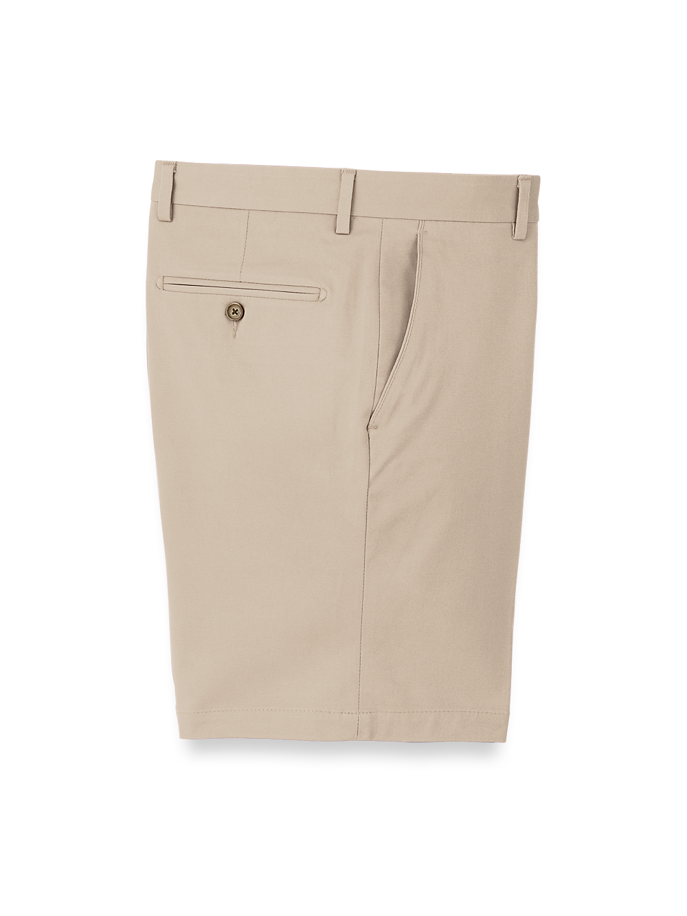 Product Image of Cotton Stretch Twill Flat Front Shorts-Khaki#model_flat front