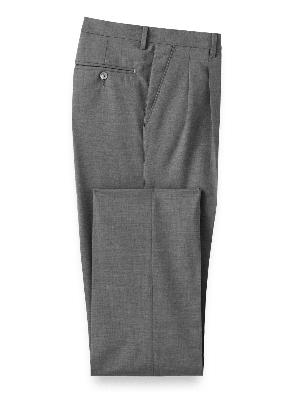 Product Image of Tropical Weight Wool Pleated Pants-Grey#model_pleated front