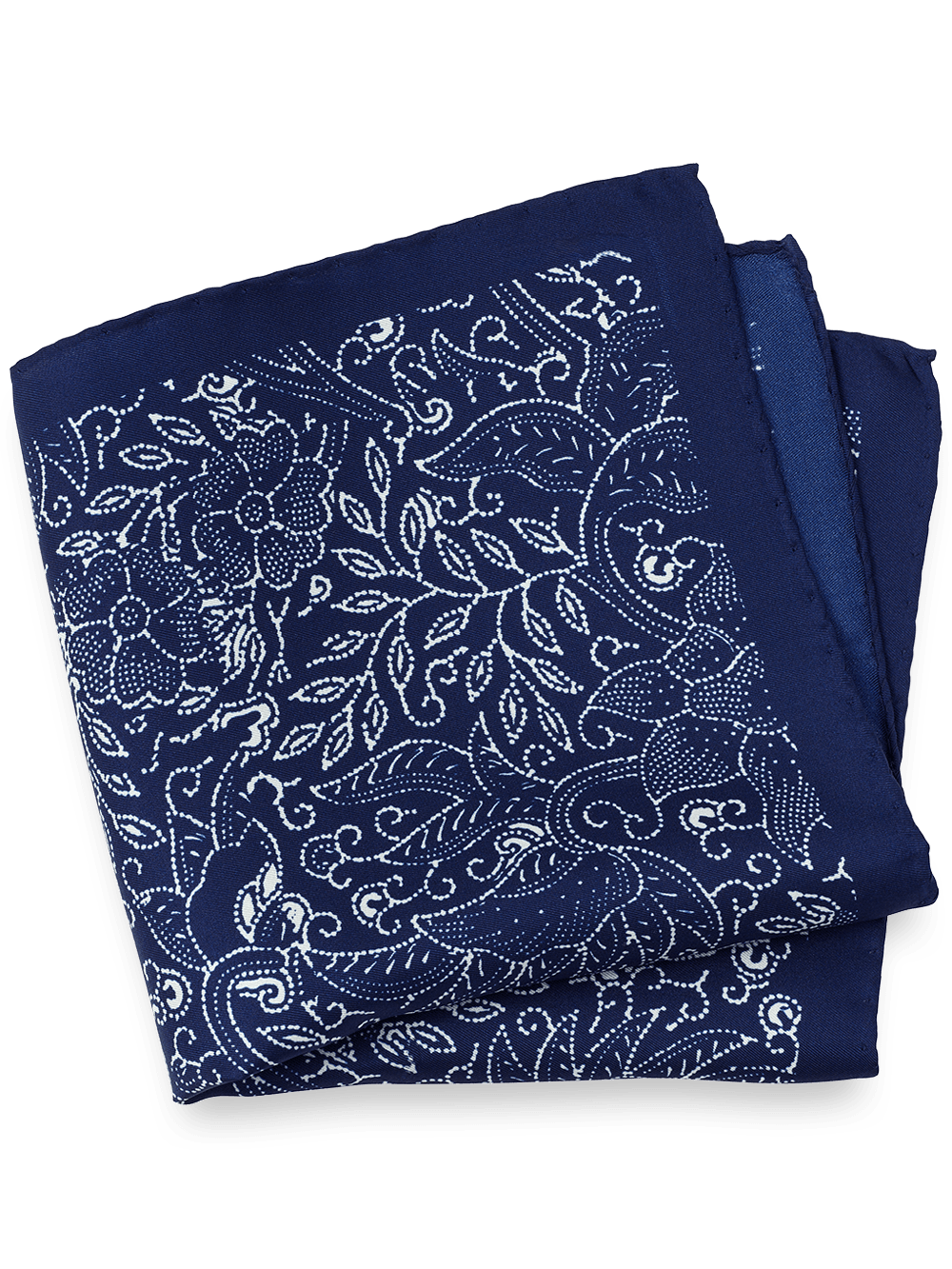 Product Image of Floral Silk Pocket Square-Blue