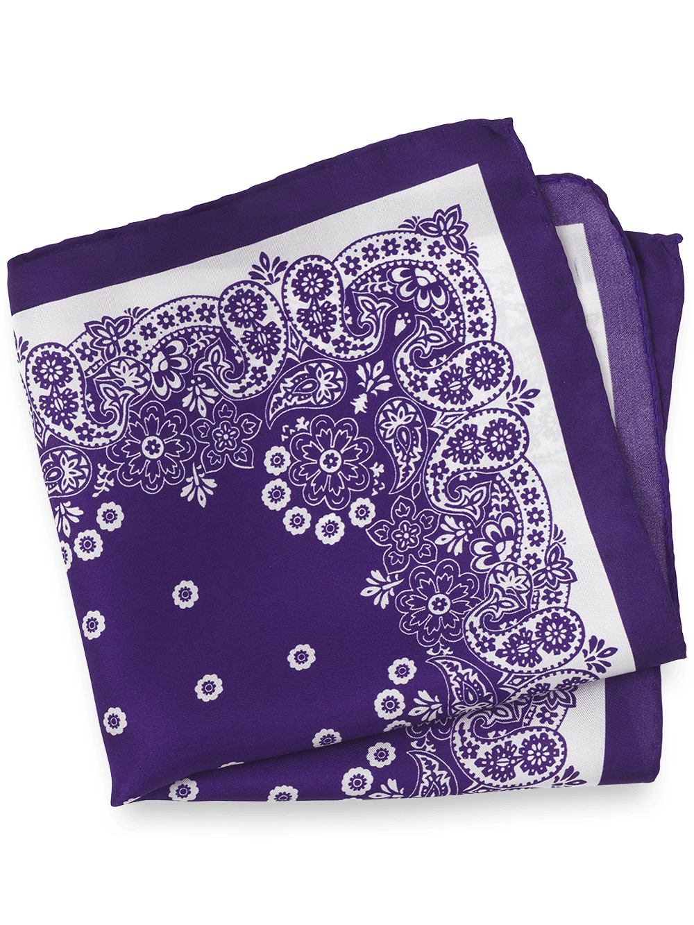 Product Image of Medallion Silk Pocket Square-Purple