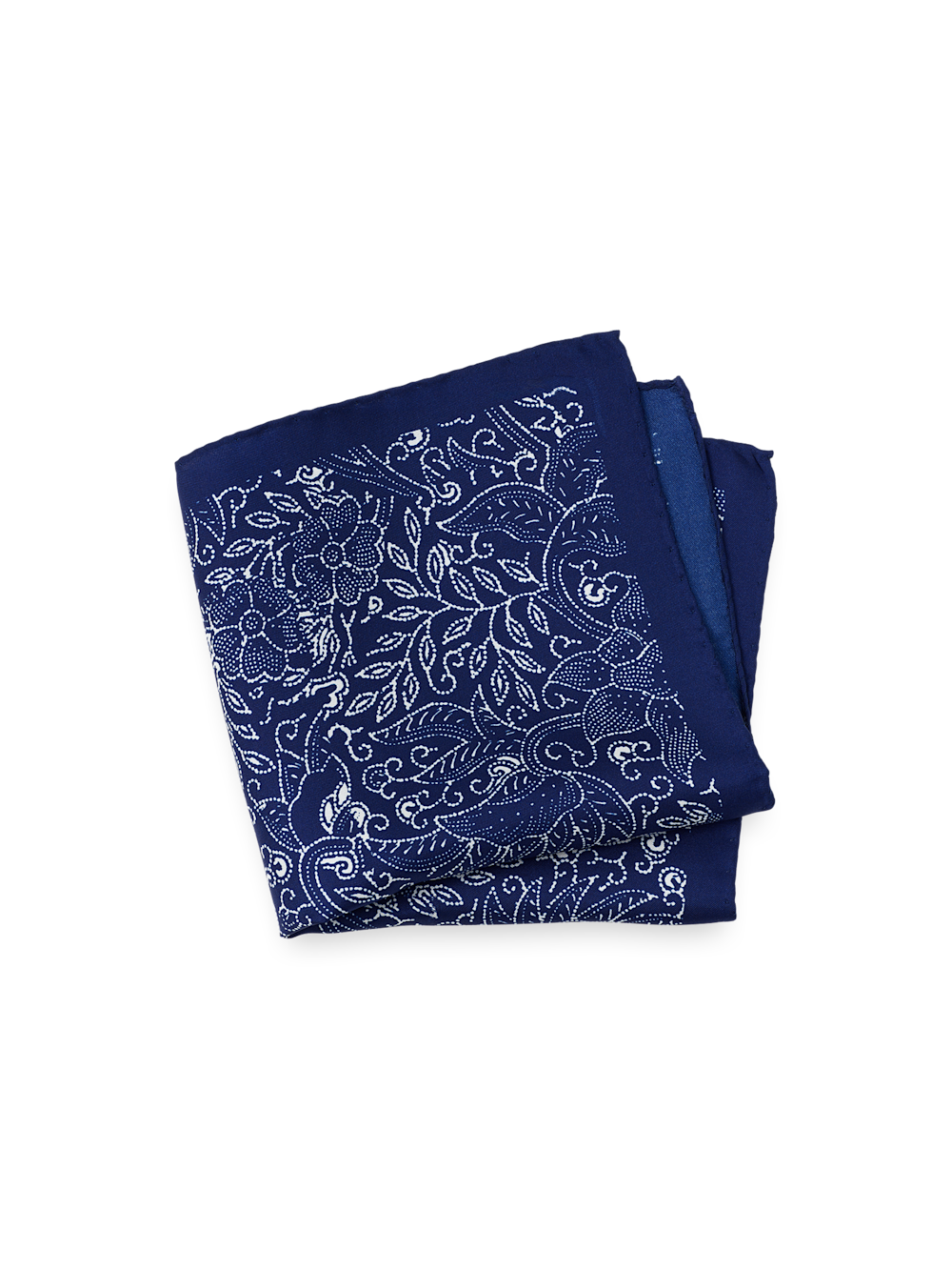 Product Image of Floral Silk Pocket Square-Blue