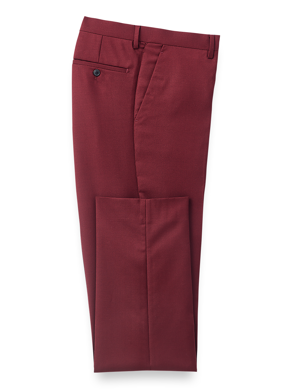 Product Image of Wool Sharkskin Flat Front Suit Pants-Dark Red