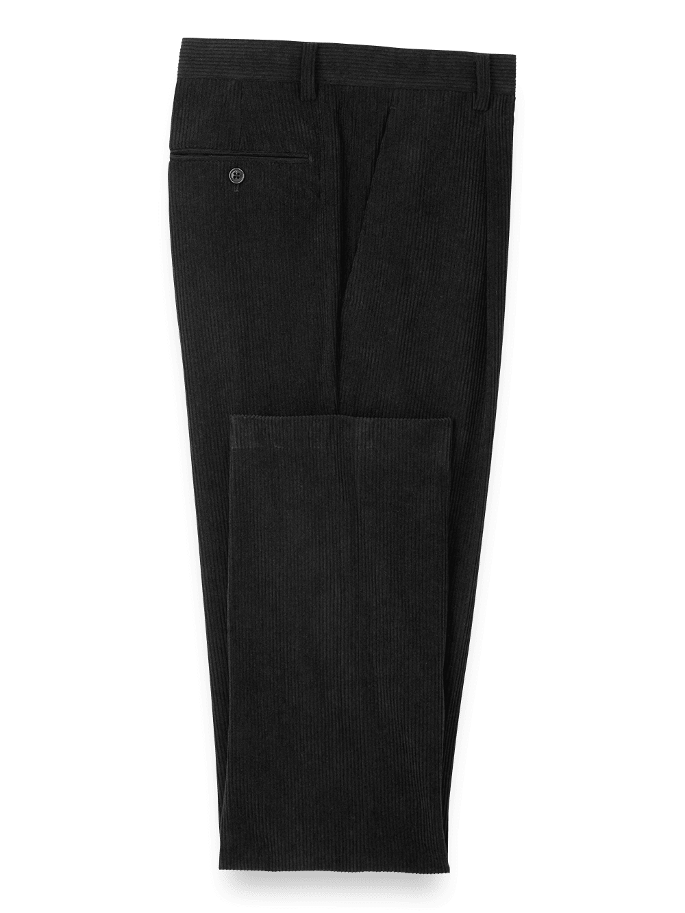 Product Image of Corduroy Single Pleated Suit Pants-Black