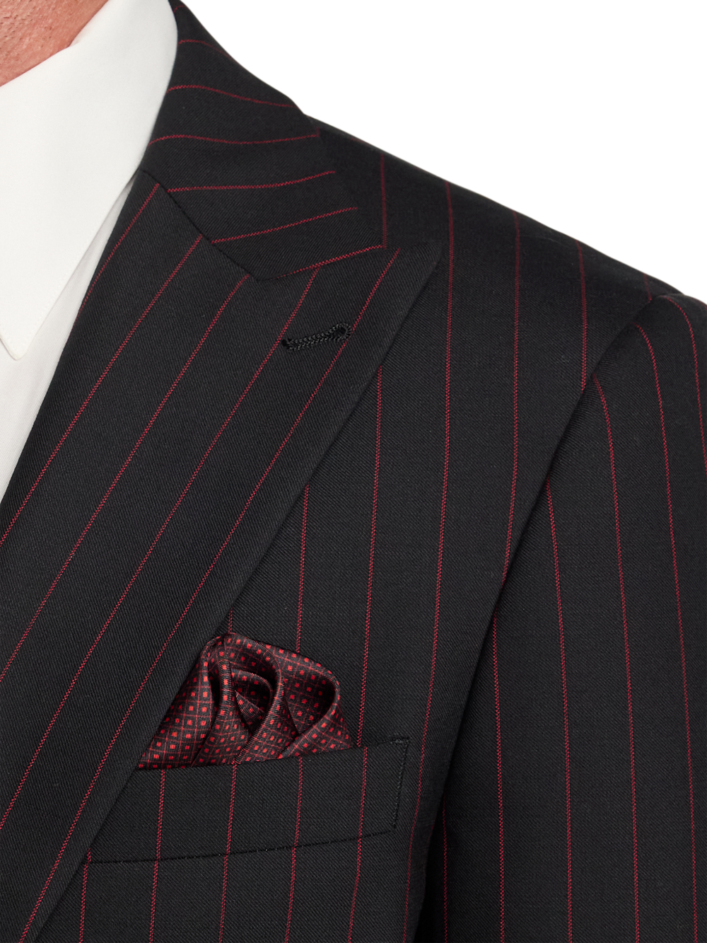 Alternate Image of Wool Stretch Stripe Single Breated Peak Lapel Suit Jacket-5