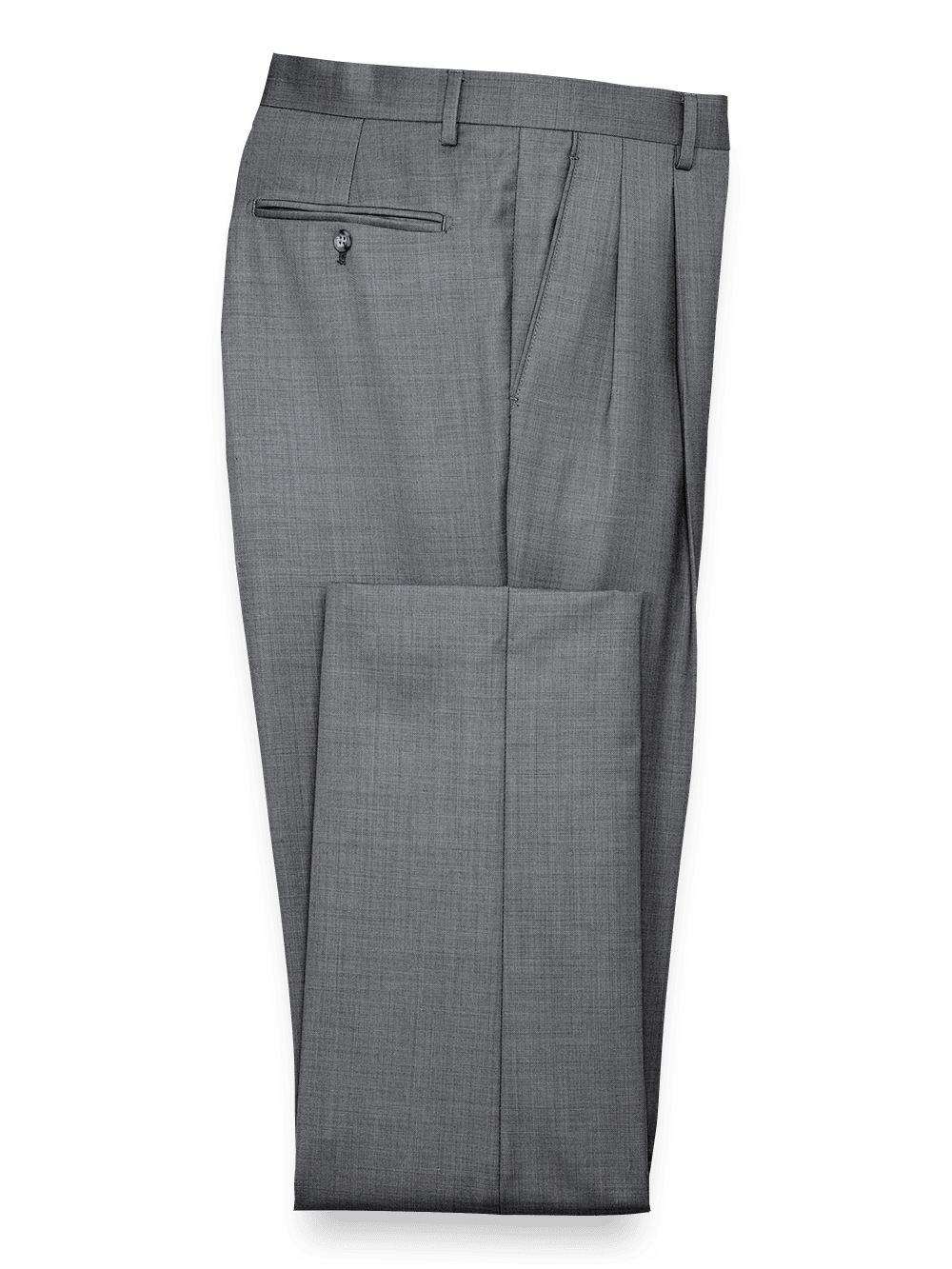 Product Image of Tailored Fit Sharkskin Pleated Suit Pants-Grey