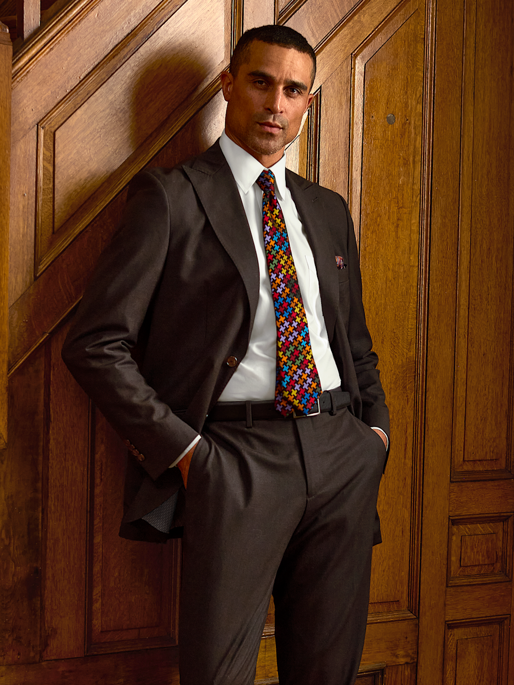 Alternate Image of Wool Stretch Bengaline Peak Lapel Suit Jacket-7