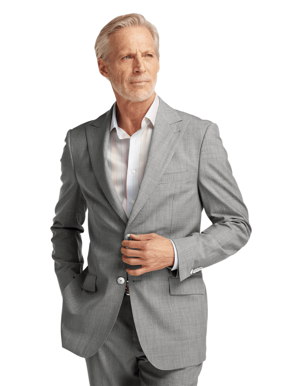 Alternate Image of Wool Stretch Bengaline Peak Lapel Suit Jacket-1