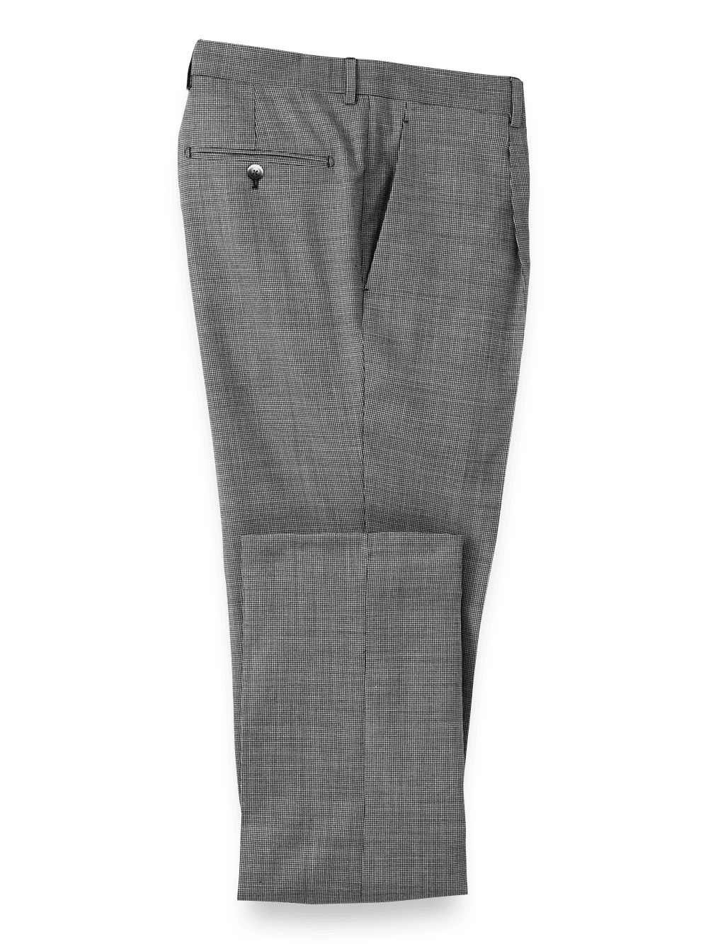Product Image of Wool Micro Check Single Pleat Suit Pants-Black