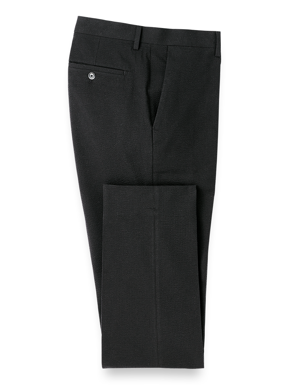 Product Image of Cotton Blend Seersucker Flat Front Suit Pants-Black