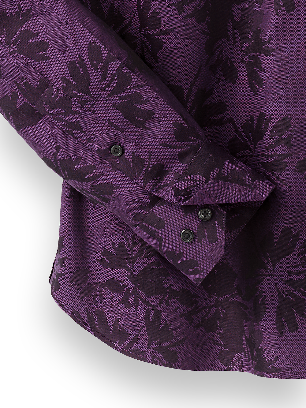 Alternate Image of Cotton Solid Floral Jacquard Casual Shirt-3