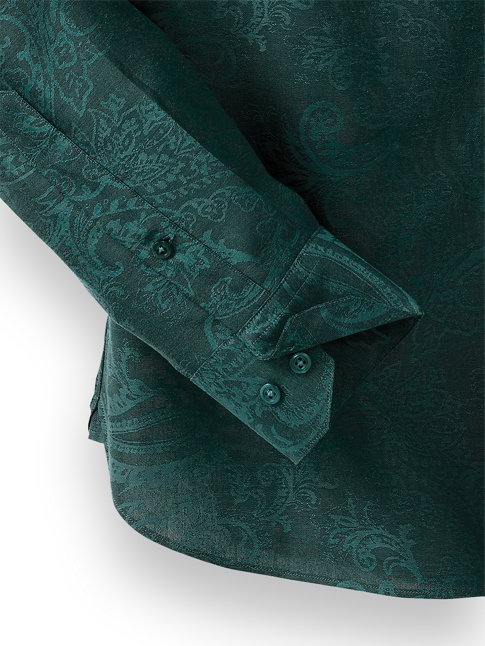 Alternate Image of Cotton Solid Paisley Jacquard Casual Shirt-2