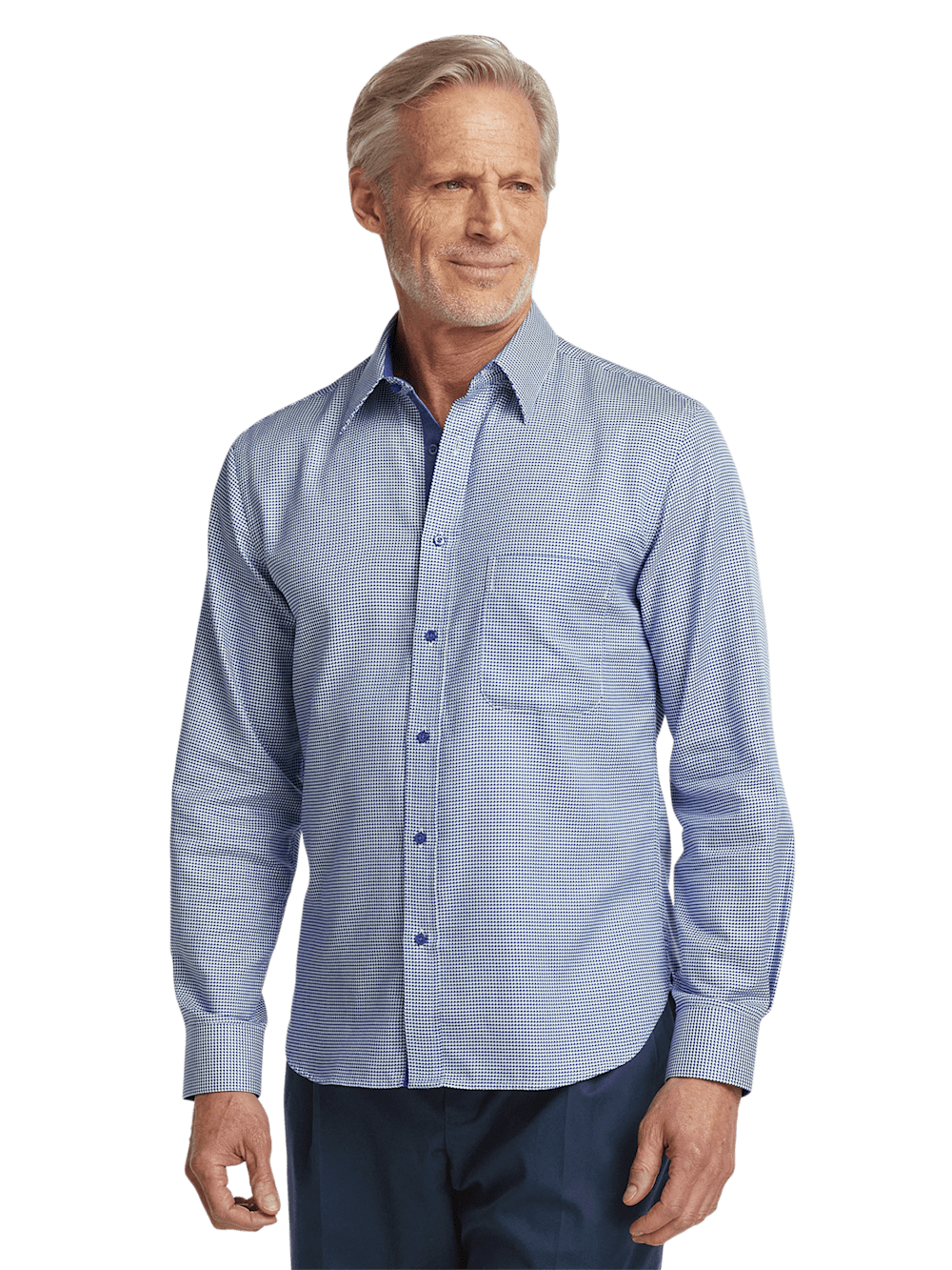 Alternate Image of Cotton Houndstooth Casual Shirt-1