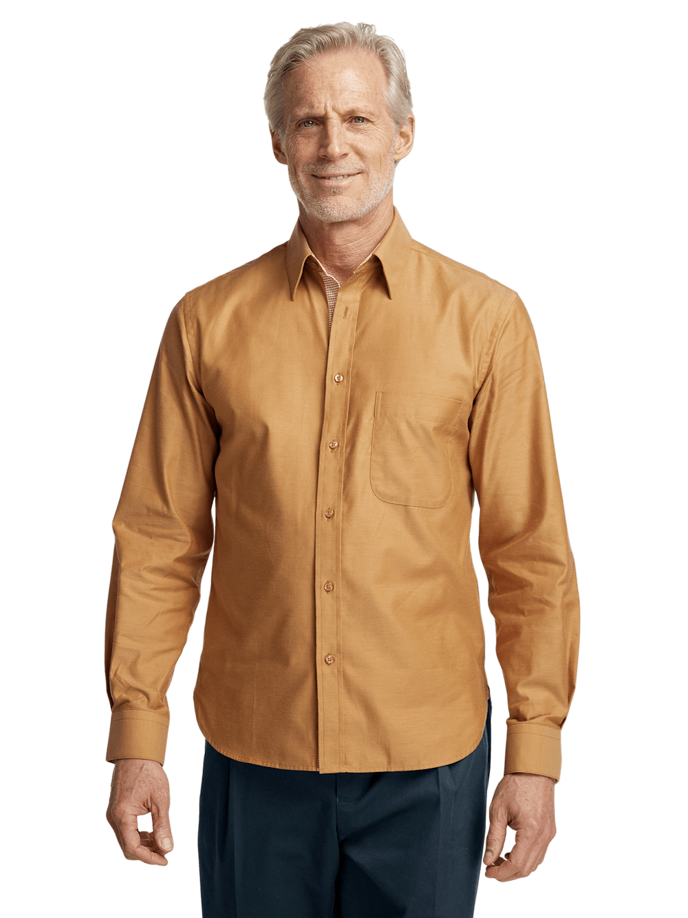 Alternate Image of Cotton Solid Casual Shirt-1