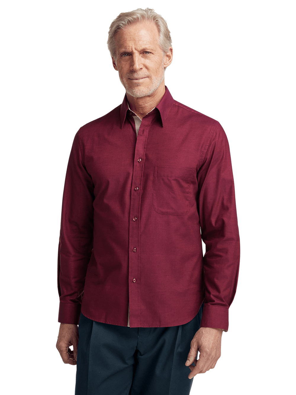 Alternate Image of Cotton Solid Casual Shirt-1