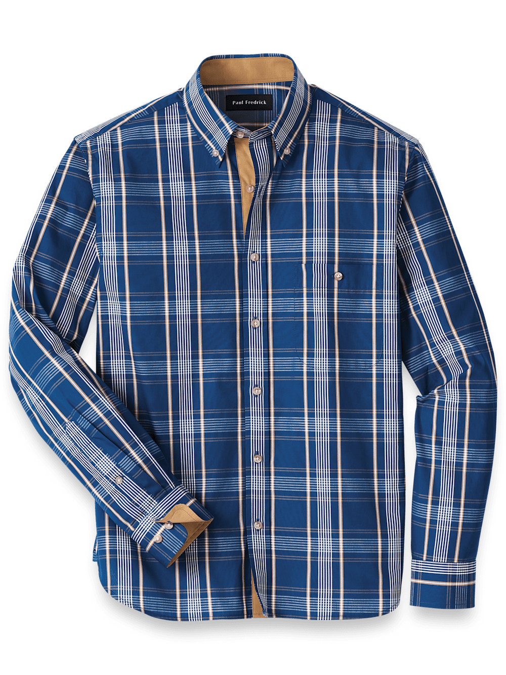 Product Image of Cotton Plaid Casual Shirt-Blue