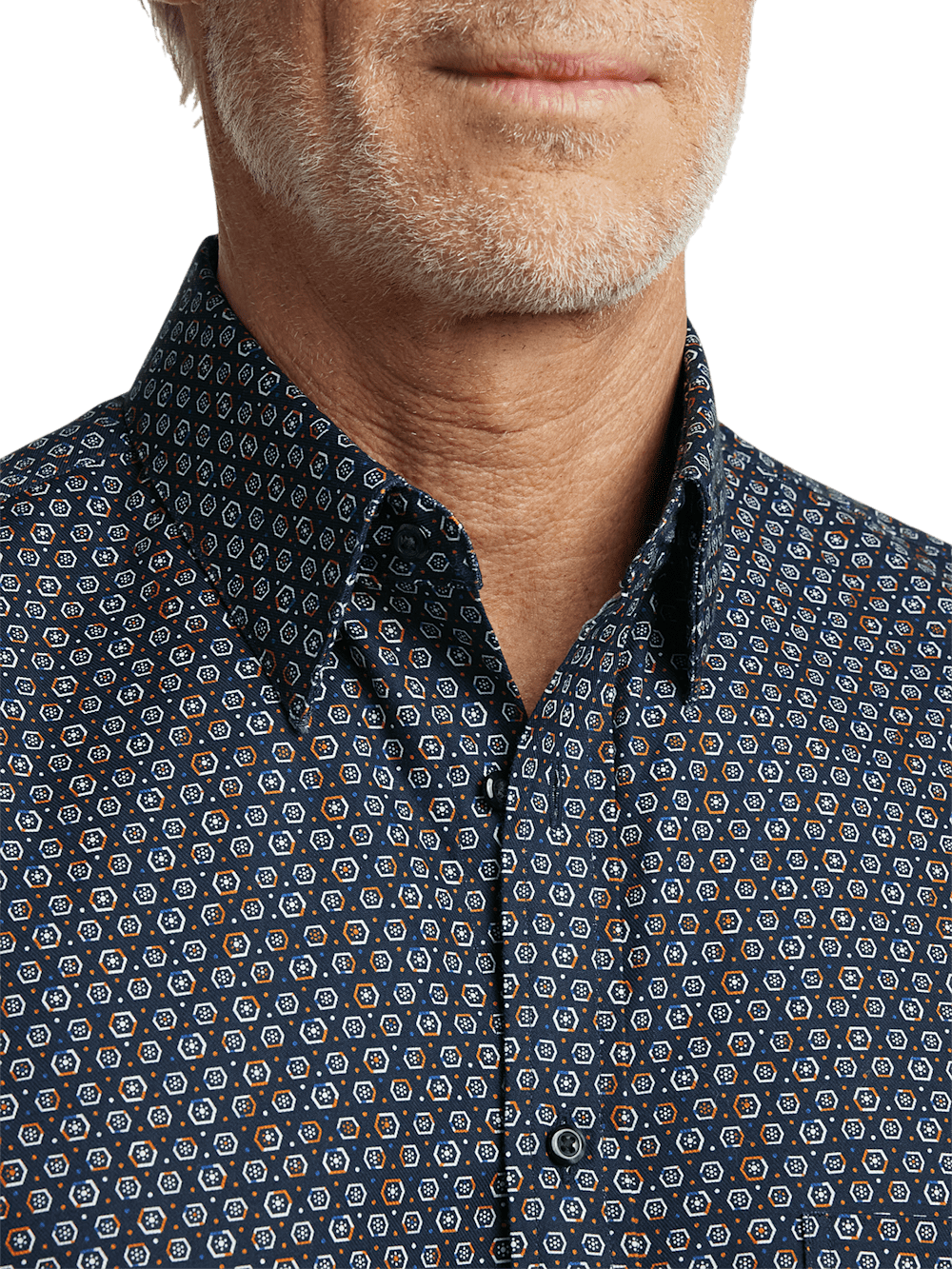 Alternate Image of Cotton Geometric Print Casual Shirt-2