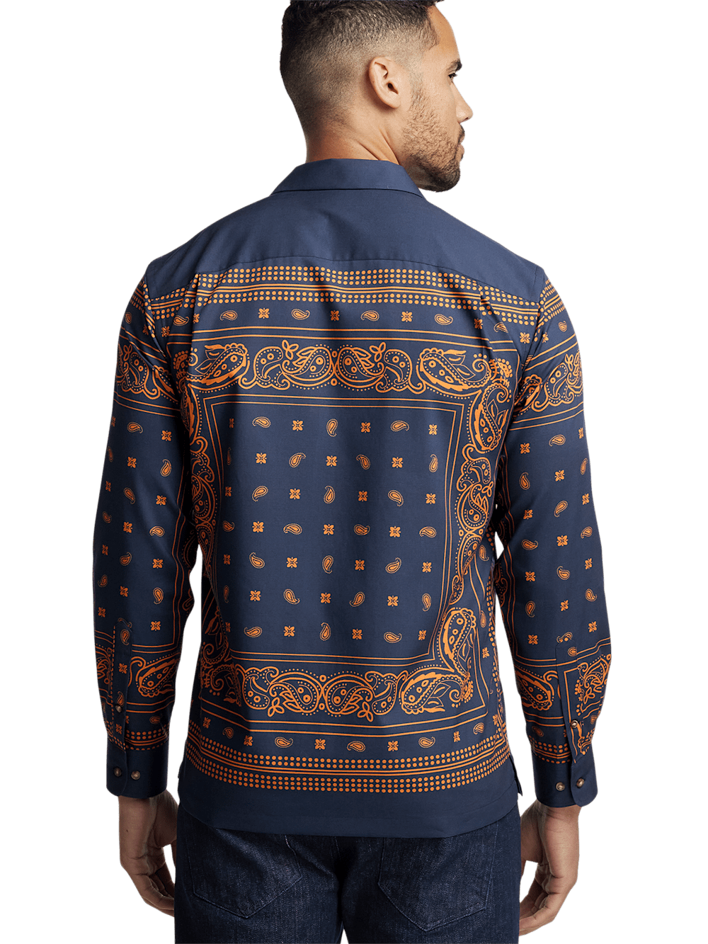 Alternate Image of Cotton Border Print Casual Shirt-4
