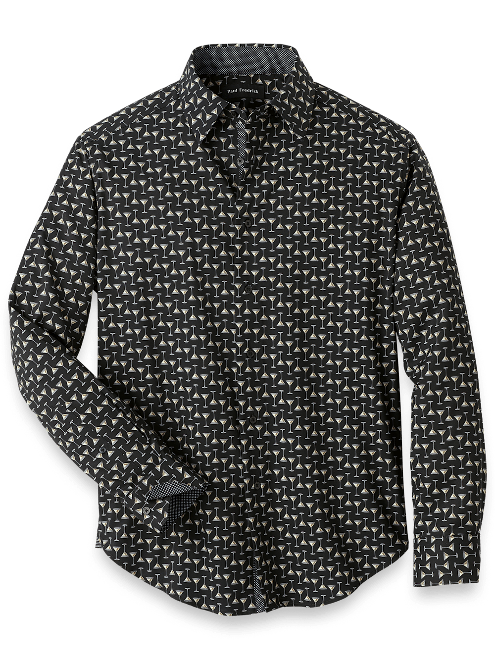 Product Image of Performance Stretch Martini Glasses Casual Shirt-Black