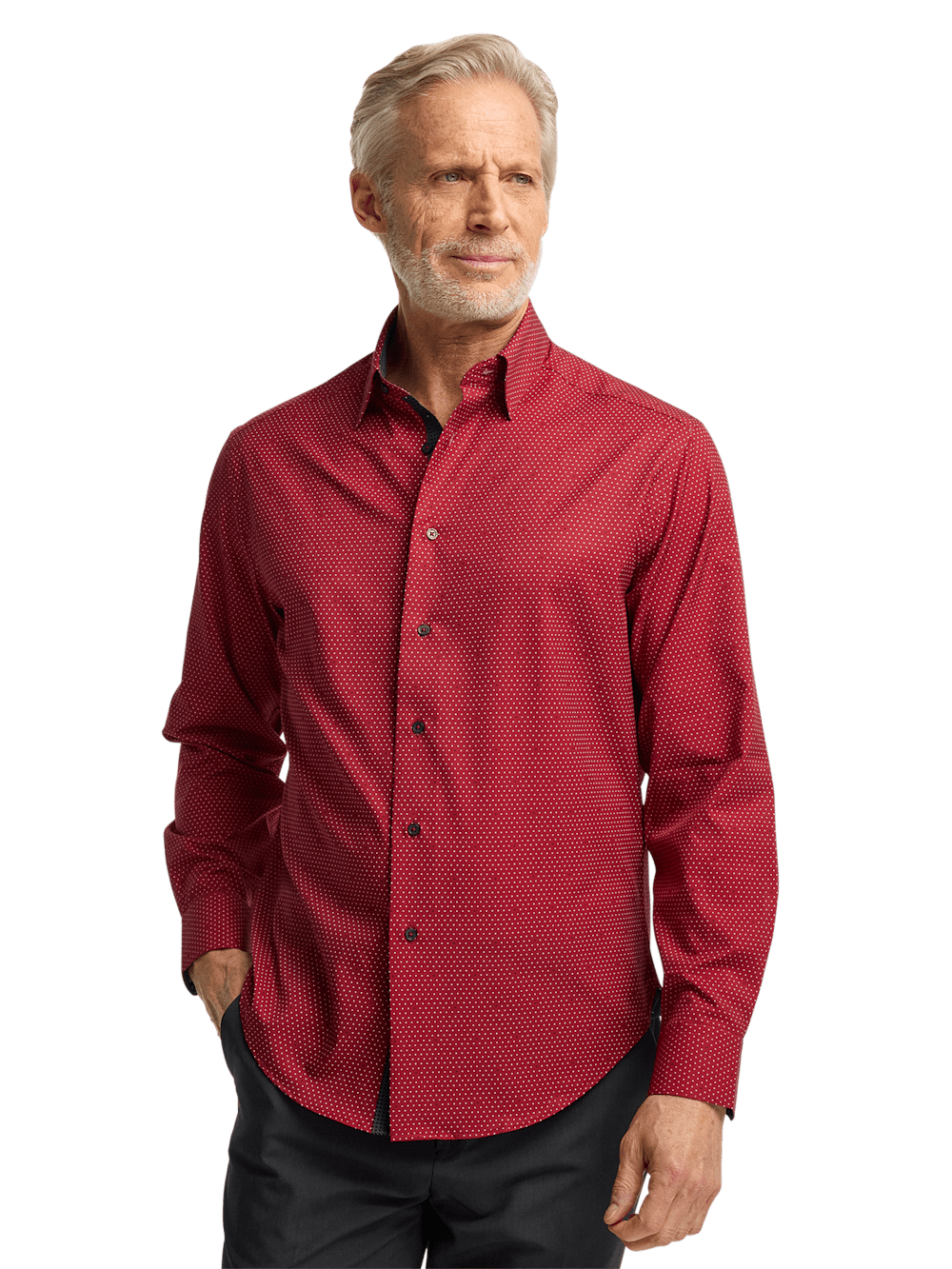 Alternate Image of Performance Stretch Dot Casual Shirt-1