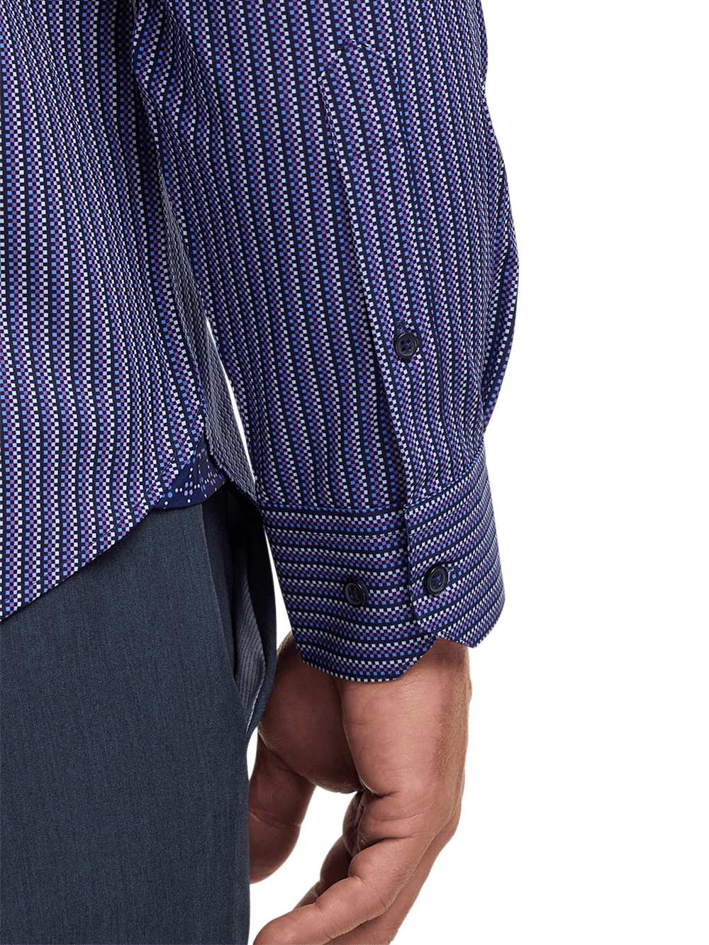 Alternate Image of Performance Stretch Checkered Stripe Casual Shirt-3