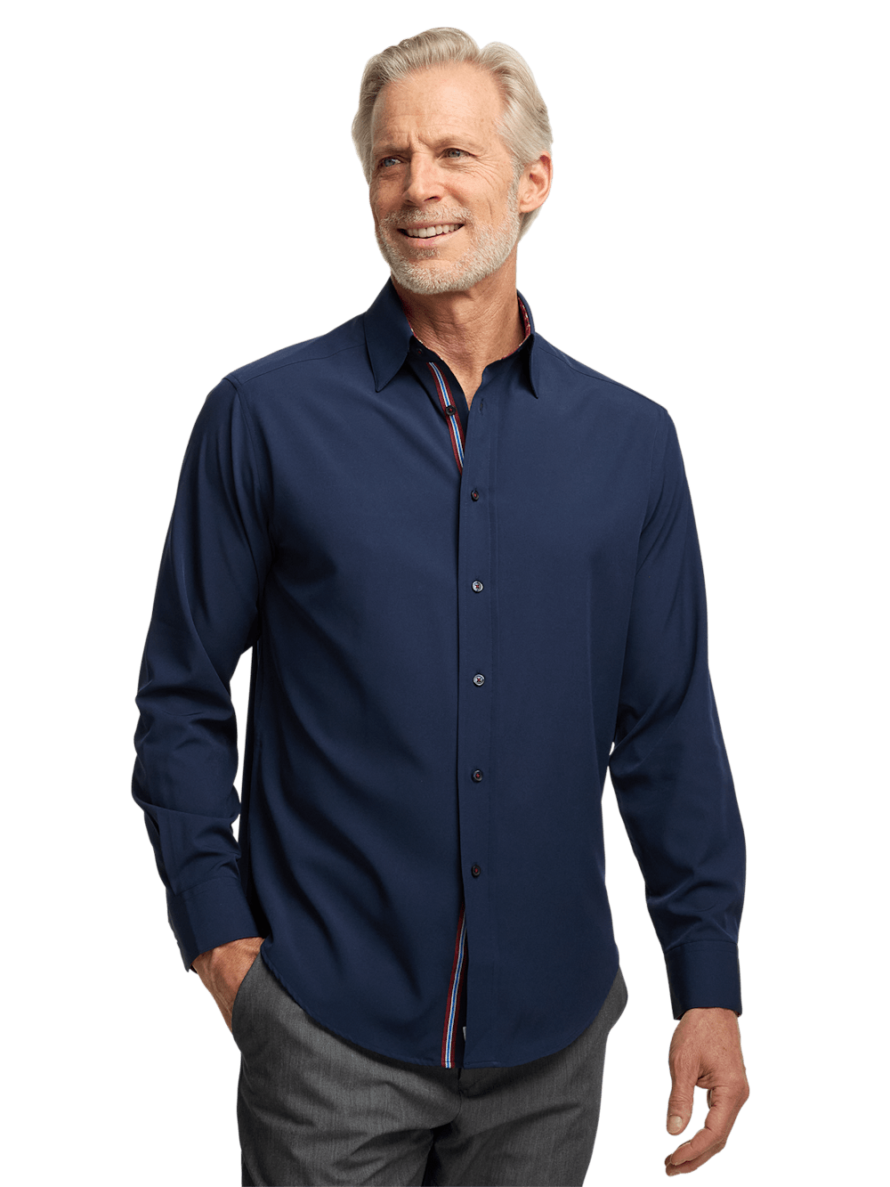Alternate Image of Performance Stretch Solid Casual Shirt-1