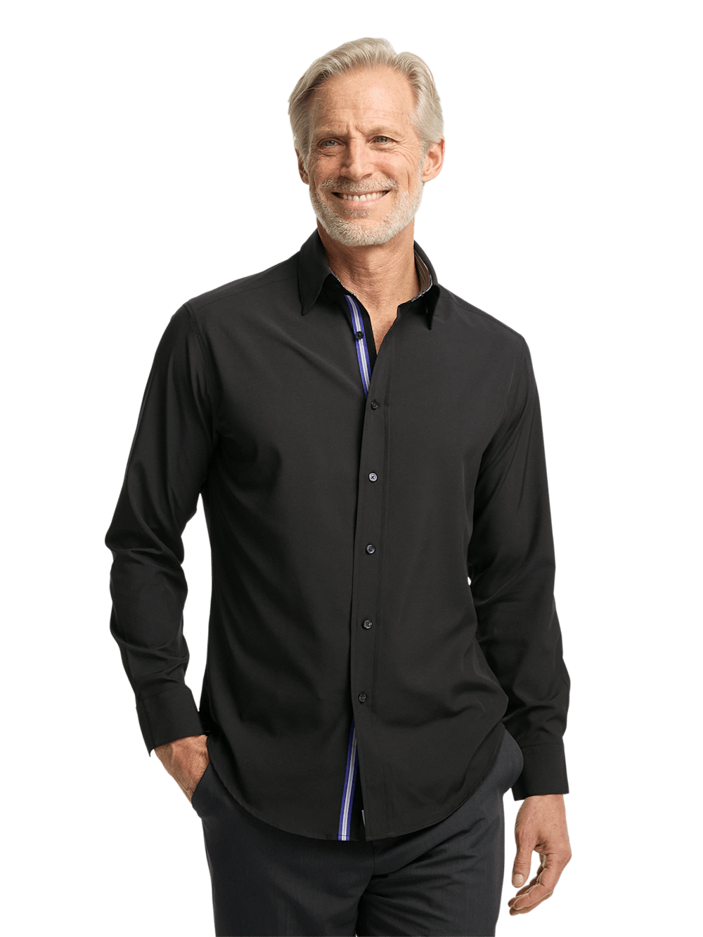 Alternate Image of Performance Stretch Solid Casual Shirt-1