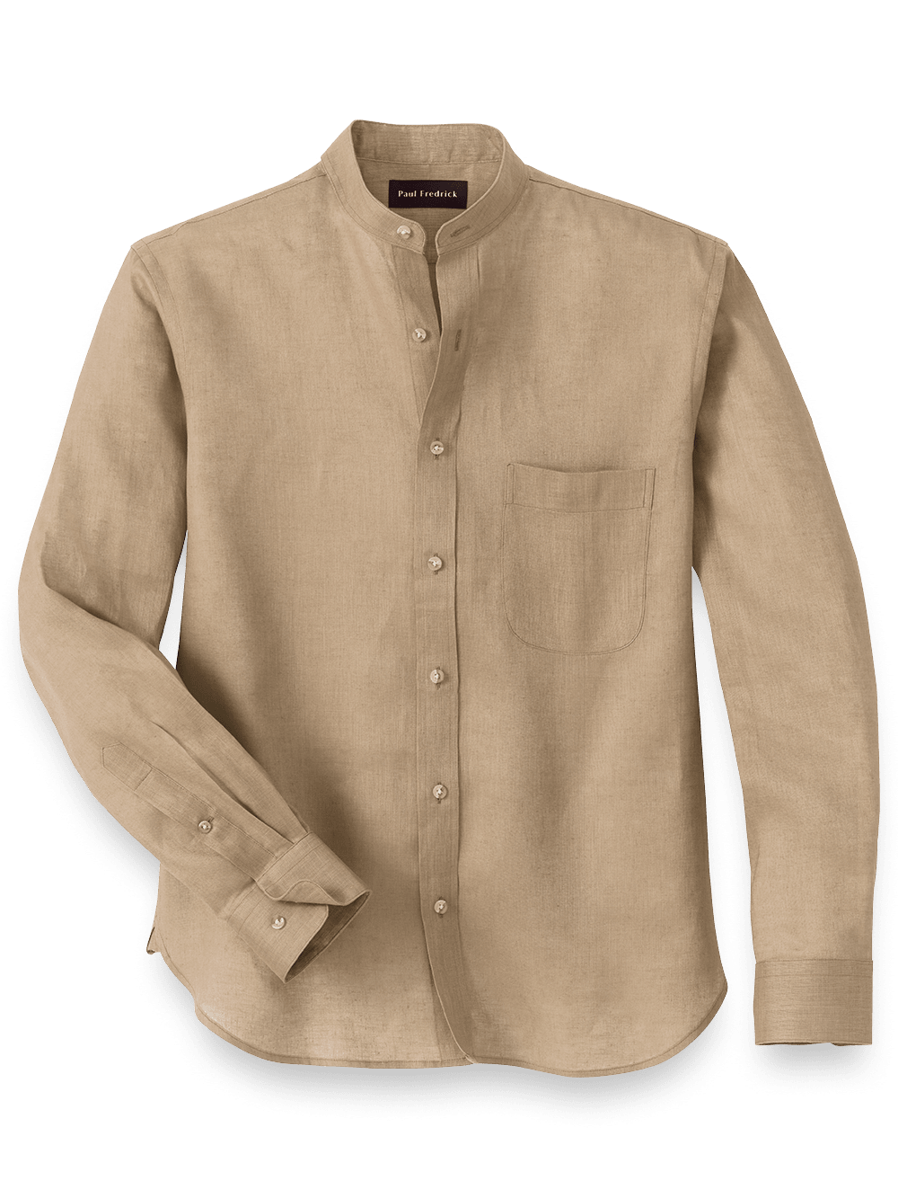 Product Image of Linen Solid Casual Shirt-Khaki