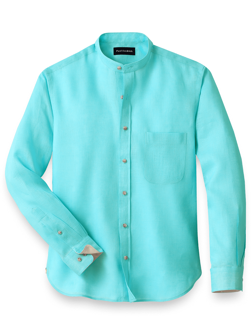 Product Image of Linen Solid Casual Shirt-Seafoam